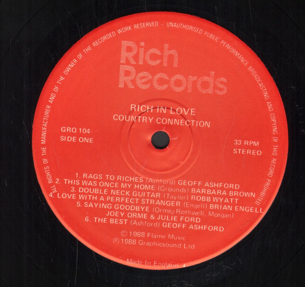 Country Connection - Rich In Love - Lp