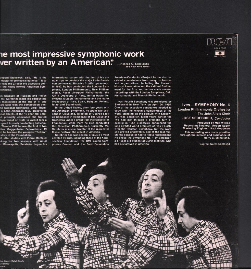 London Philharmonic Orchestra / John Alldis Choir / Jose Serebrier - Charles Ives - Symphony #4 - Lp