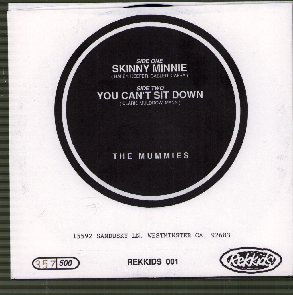 Mummies - Skinny Minnie / You Can't Sit Down - 7 Inch