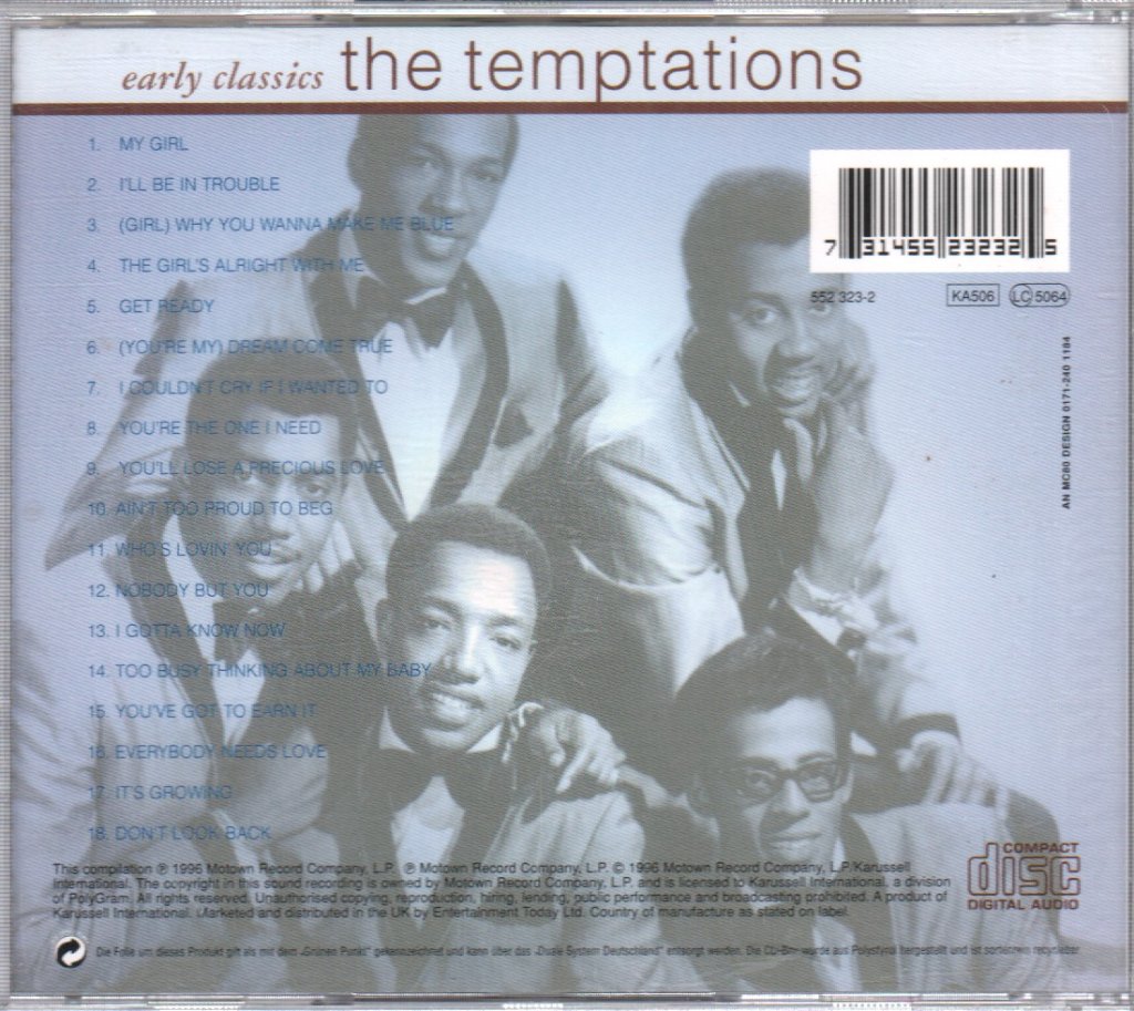 Temptations - Tamla Motown Early Classics - Cd