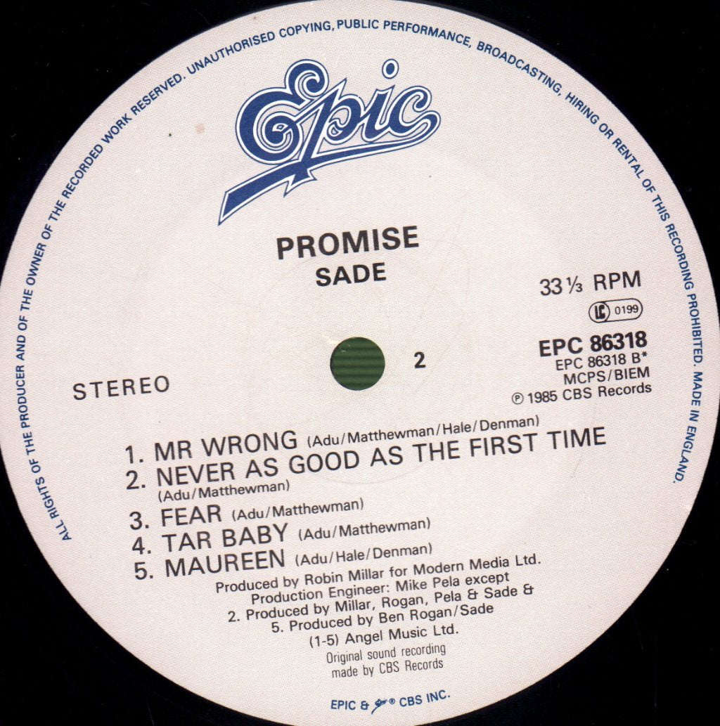 Sade - Promise - Lp