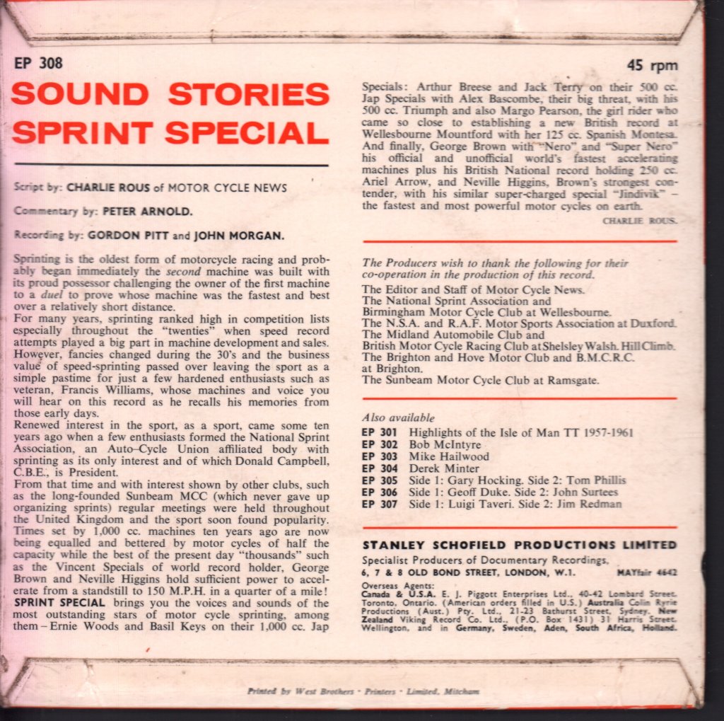 Charlie Rous / Peter Arnold - Sound Stories Sprint Special - 7 Inch