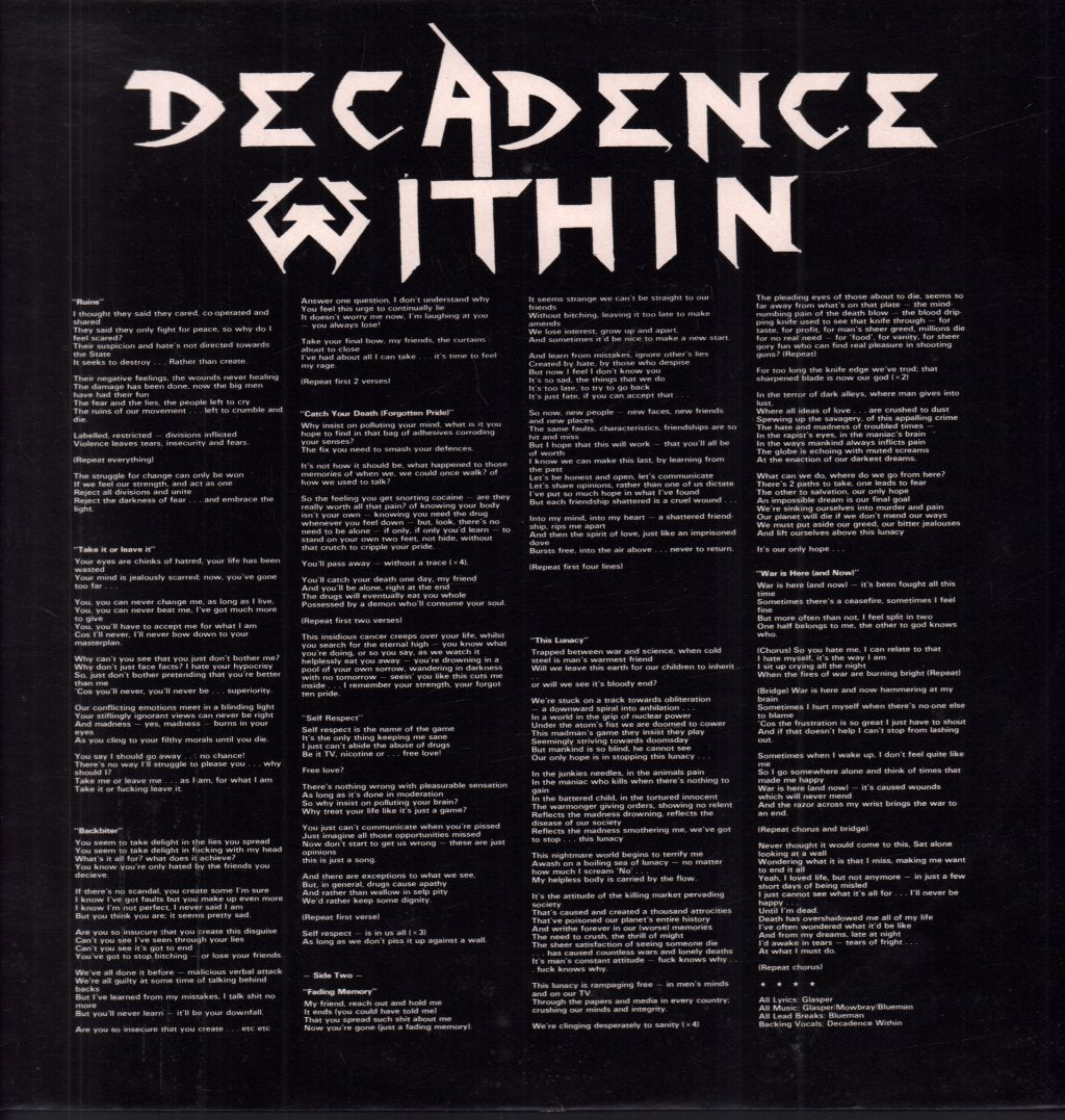 Decadence Within - This Lunacy - Lp