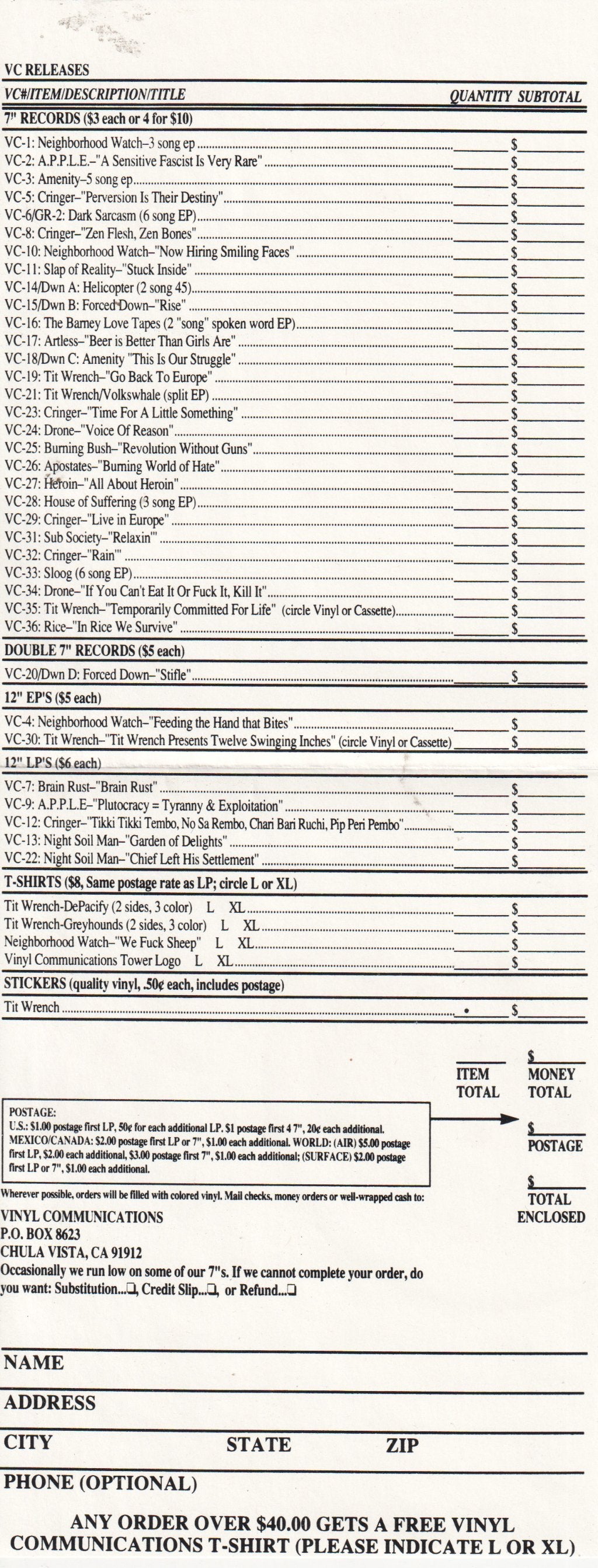 Tit Wrench - Temporarily Committed For Life - 7 Inch