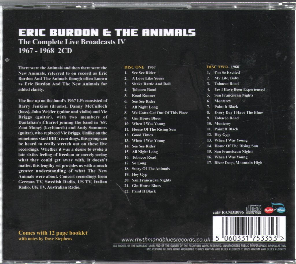 Eric Burdon And The Animals - Complete Broadcasts IV 1967-1968 - Double Cd