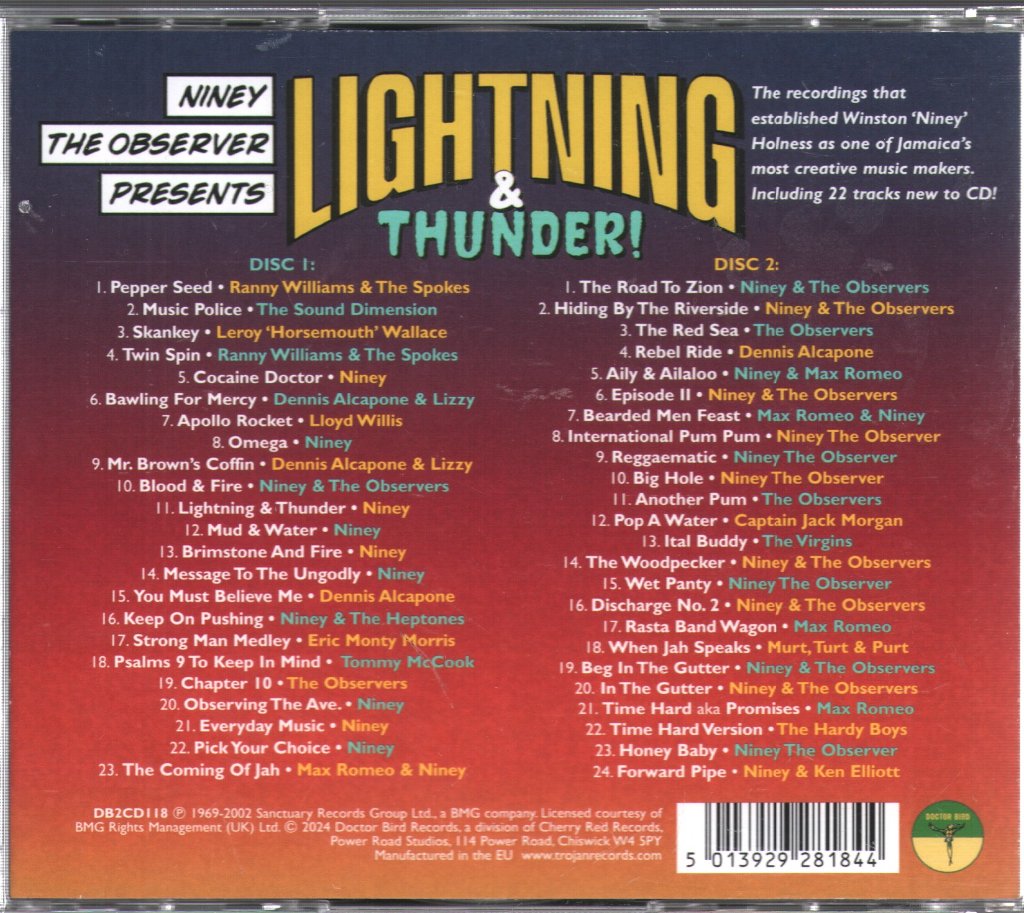 Niney The Observer - Lightning & Thunder (The Observer Singles 1969 To 1972) - Double Cd