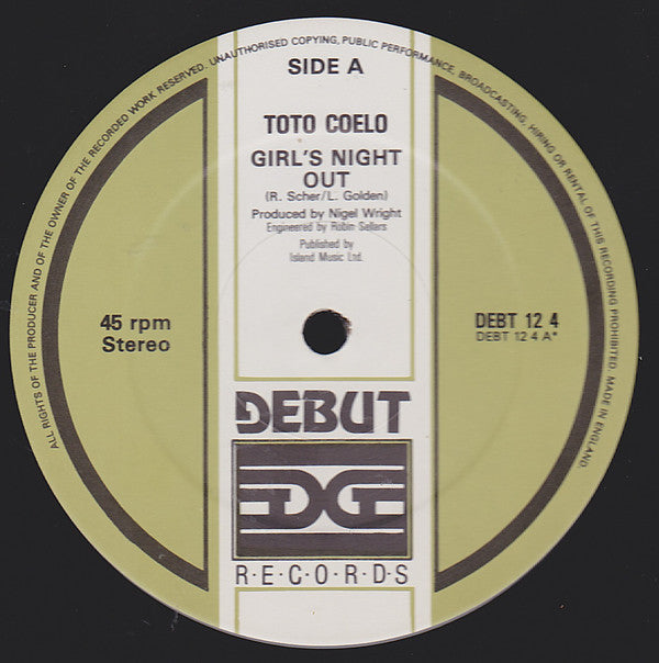Toto Coelo - Girl's Night Out - 12 Inch