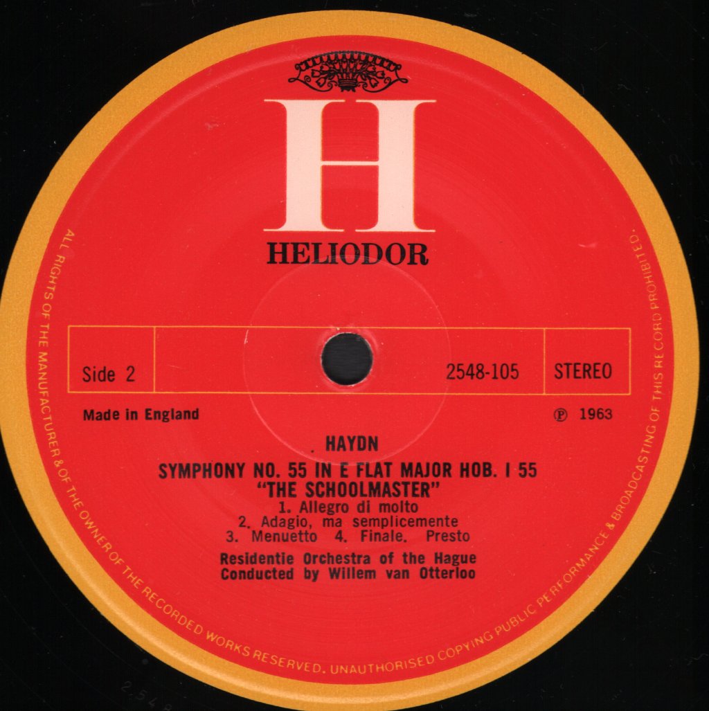 Willem Van Otterloo / Residentie Orkest Den Haag - Haydn - "Abschieds-Symphonie" "Der Schulmeister" - Lp