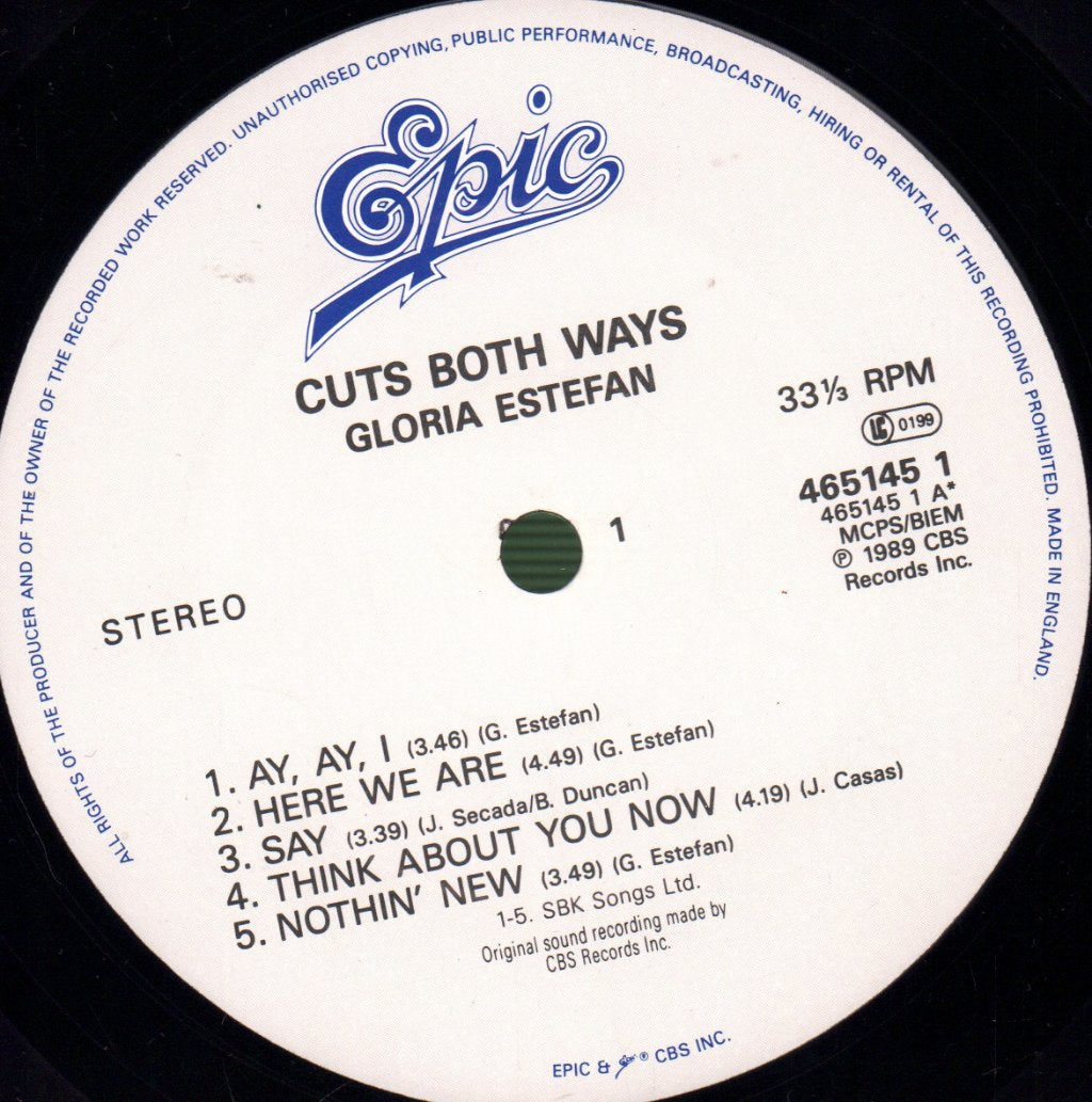 Gloria Estefan - Cuts Both Ways - Lp