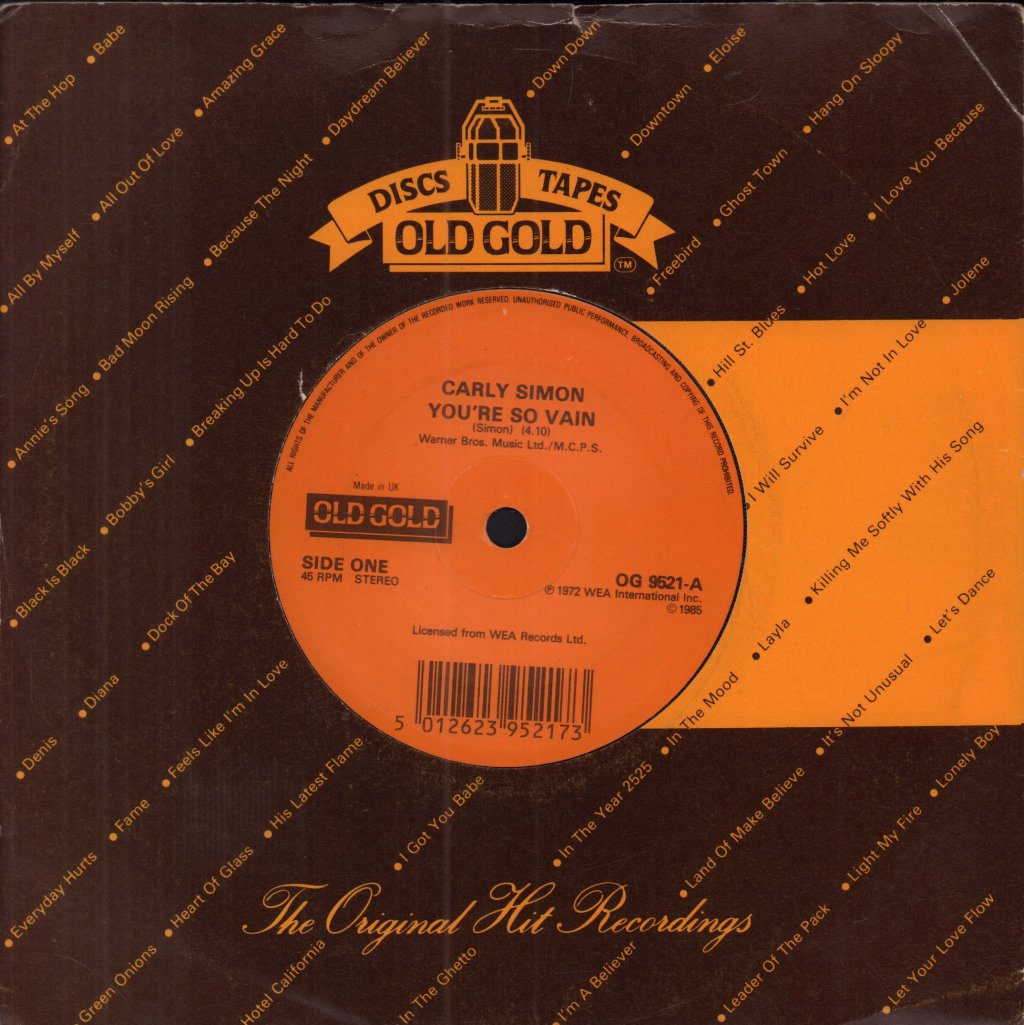 Carly Simon - You're So Vain - 7 Inch