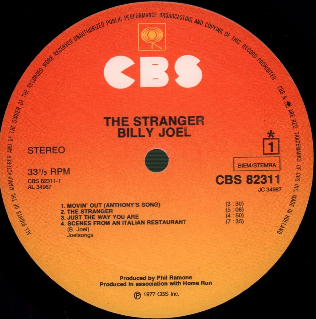 Billy Joel - Stranger - Lp