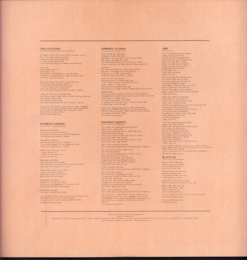 Carly Simon - Another Passenger - Lp