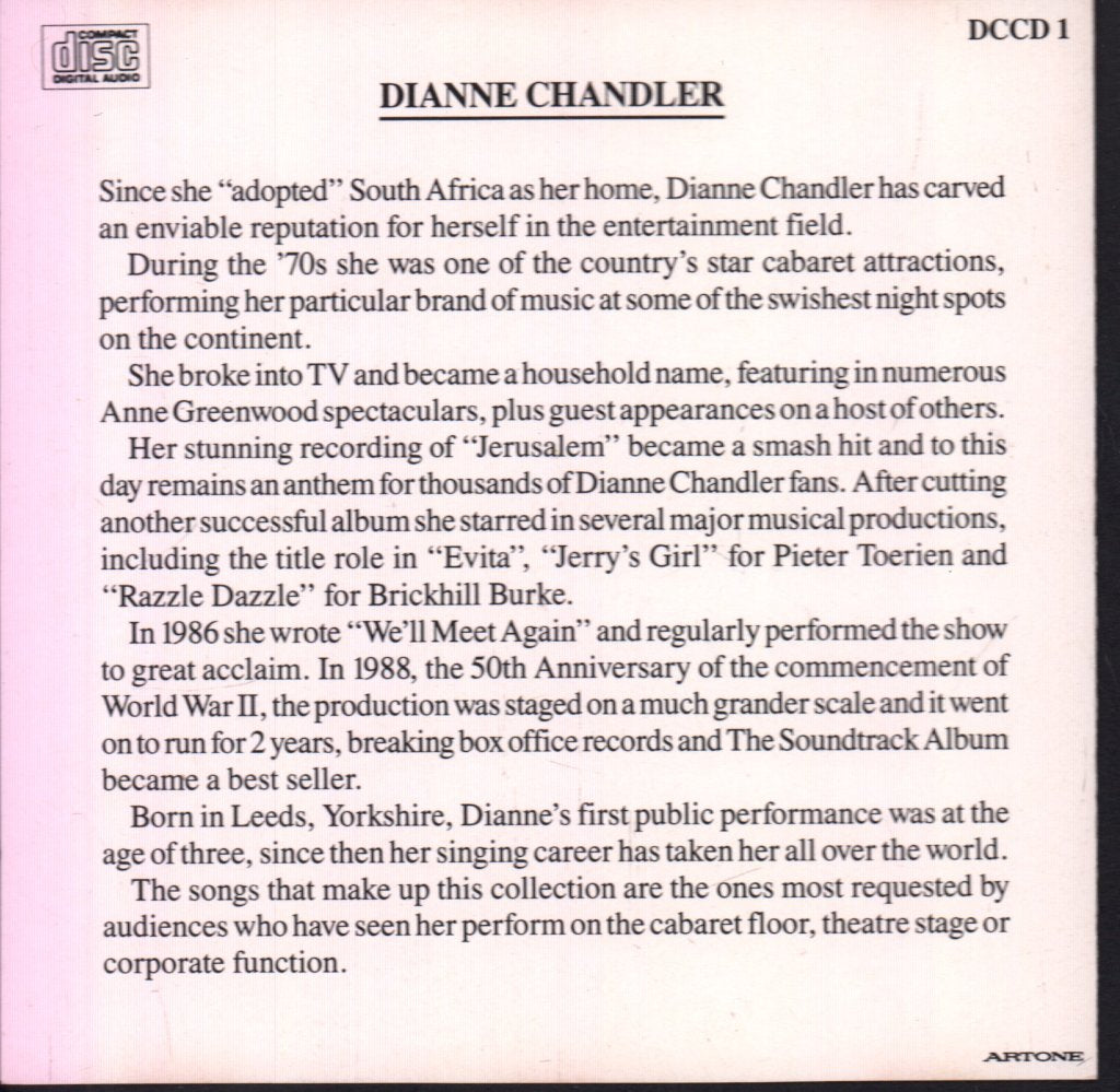 Dianne Chandler - Now & Then - Cd