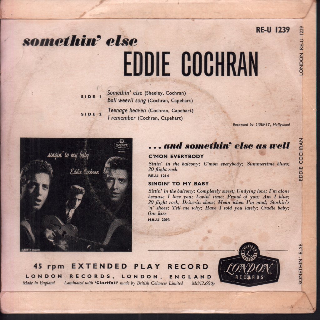 Eddie Cochran - Somethin' Else - 7 Inch