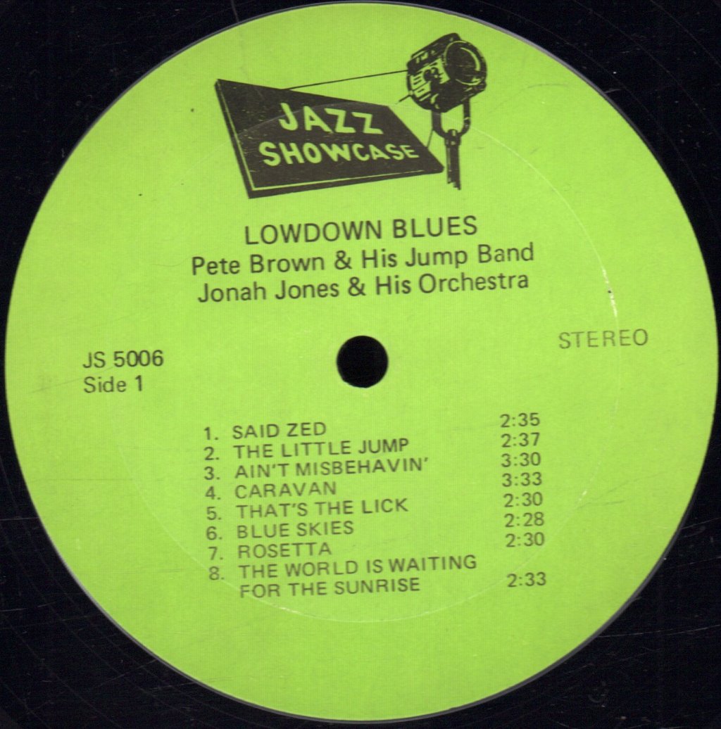 jonah jones pete brown - Low Down Blues - Lp