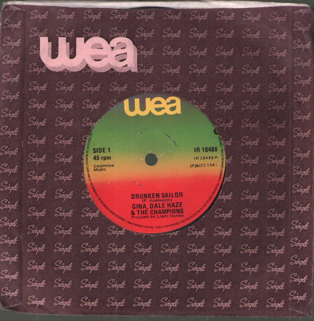 Gina Dale Haze And The Champions - Drunken Sailor - 7 Inch