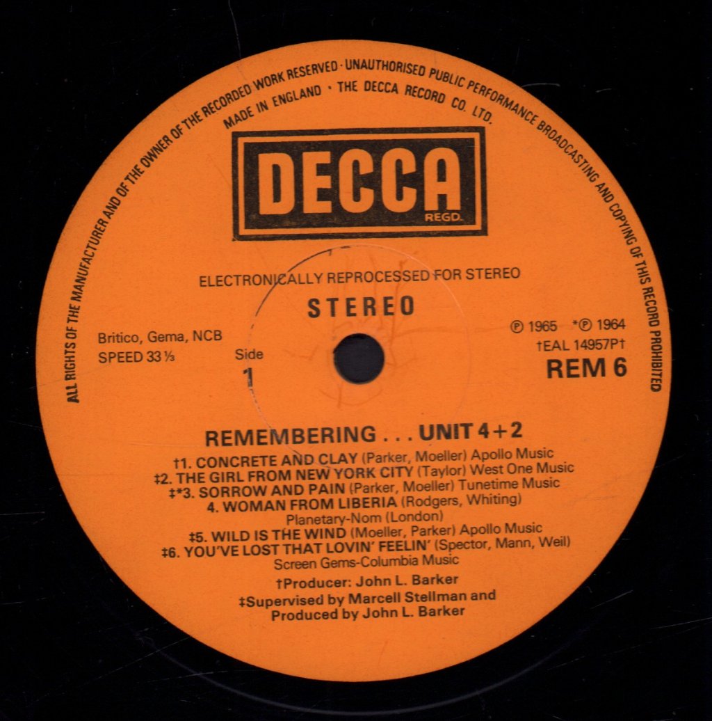 Unit Four Plus Two - Remembering - Lp