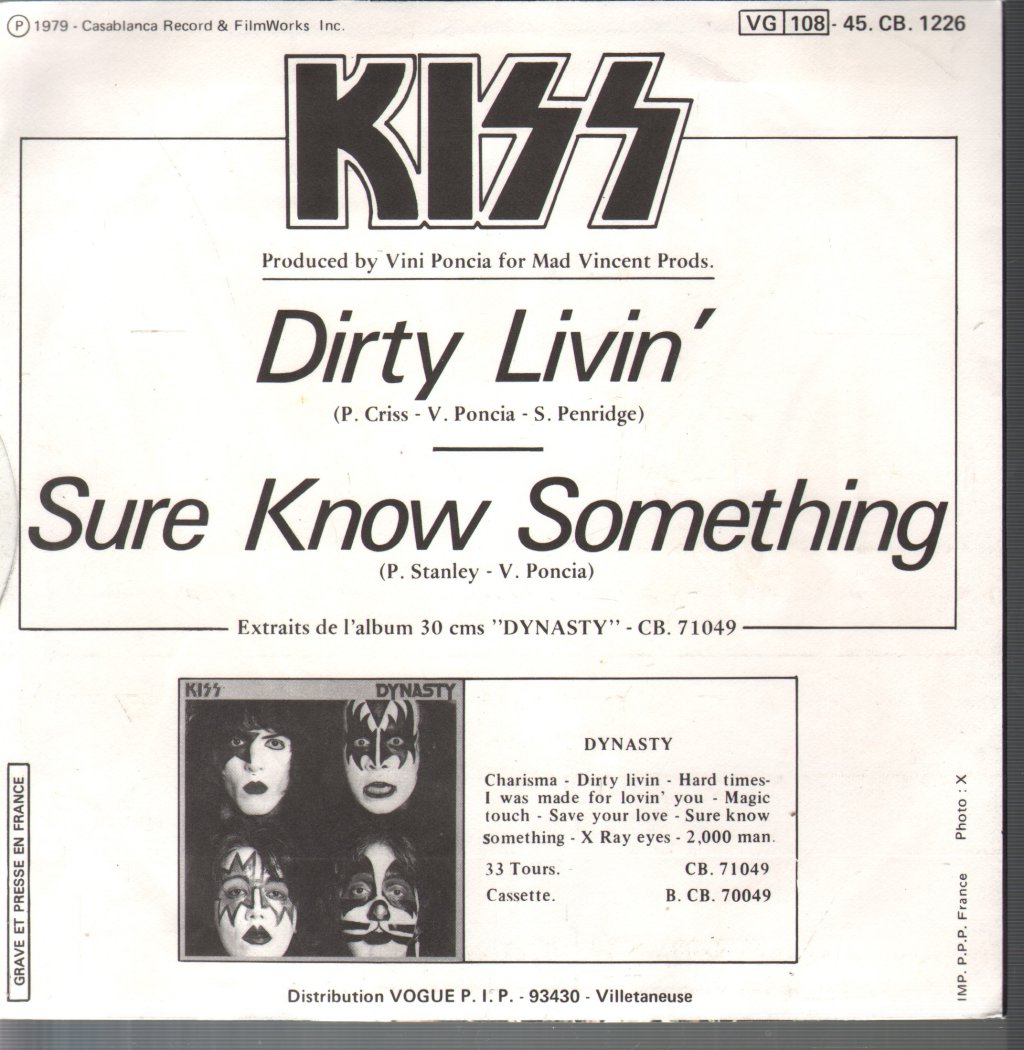 Kiss - Dirty Livin - 7 Inch