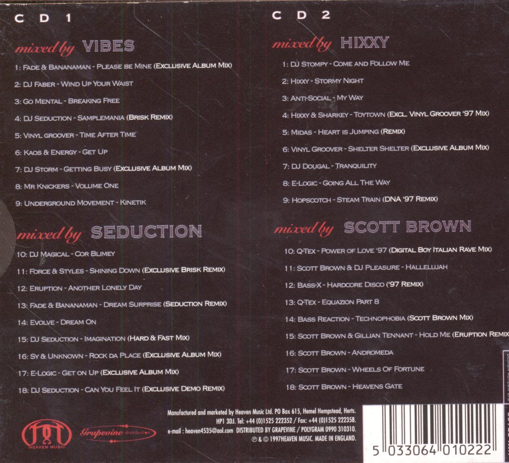 Vibes, Seduction, Hixxy, Scott Brown - Hardcore Heaven Volume Two - Double Cd