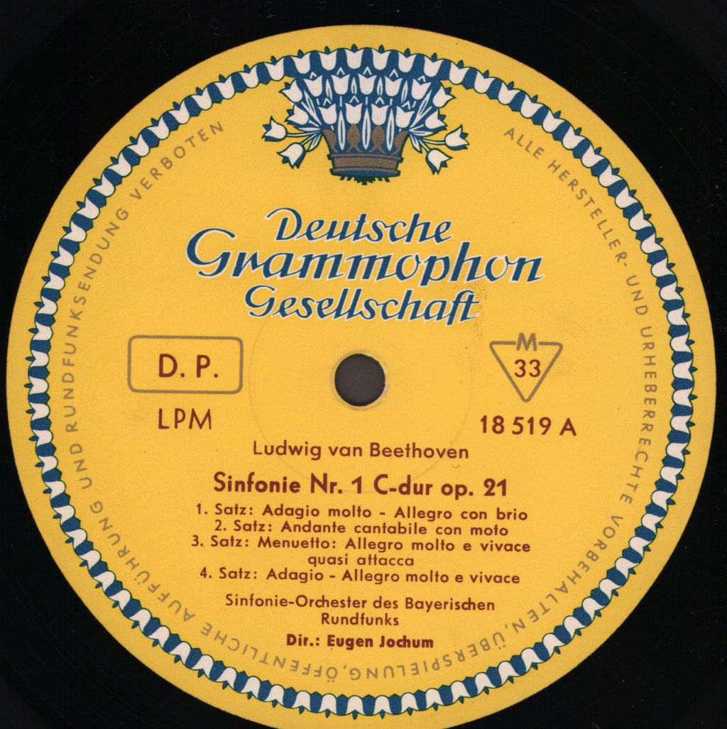 Eugen Jochum / Bavarian Radio Symphony Orchestra / Berlin Philharmonic Orchestra - Ludwig van Beethoven - Symphony No. 1 in C major / Symphony No. 8 in F major - Lp