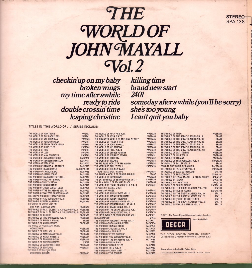 John Mayall - World Of Vol 2 - Lp