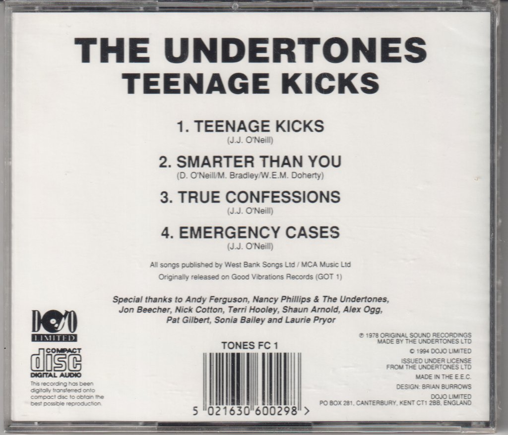 Undertones - Teenage Kicks - Cd