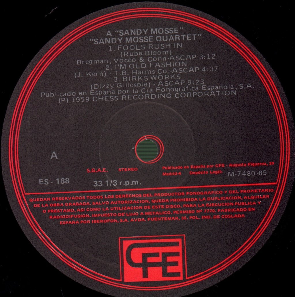 Sandy Mosse - Relaxin' With Sandy Mosse - Lp
