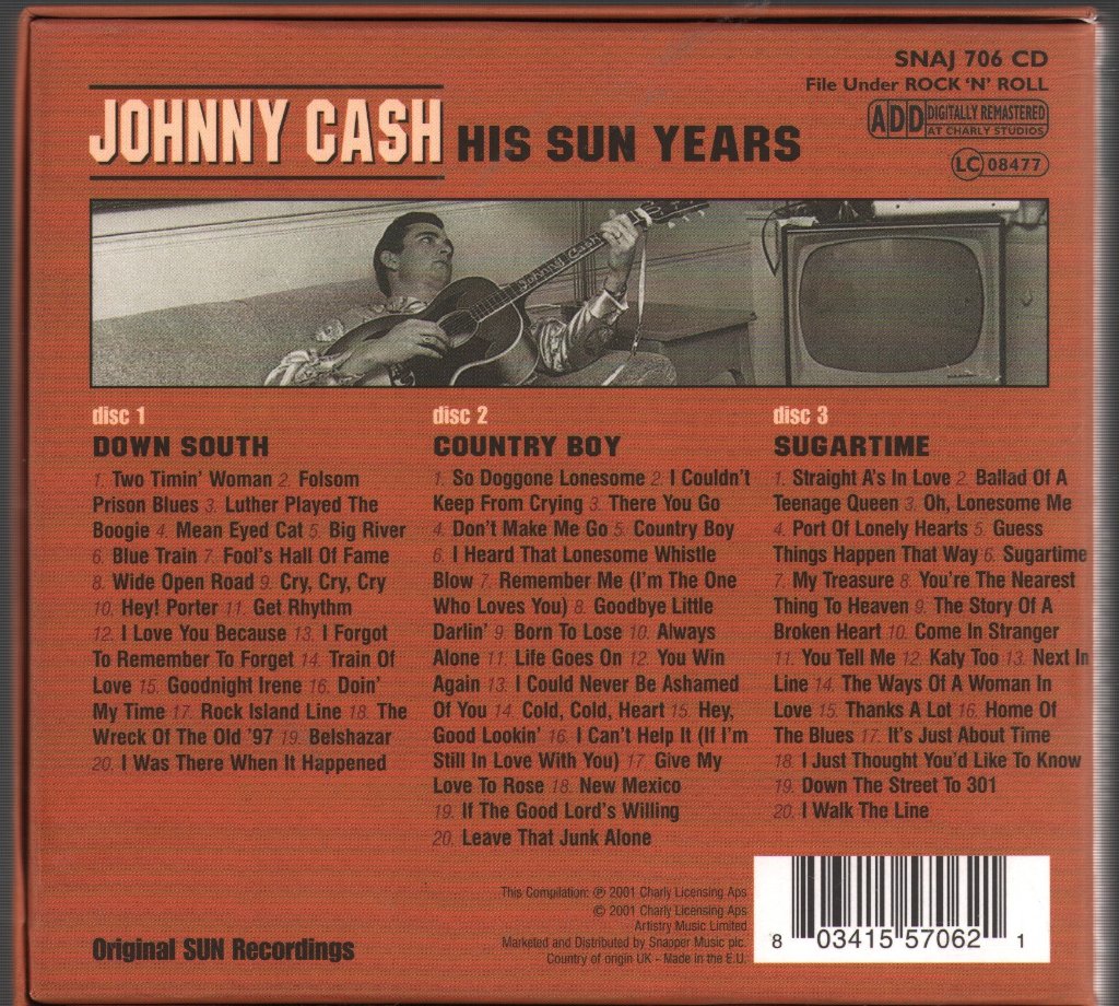 Johnny Cash - His Sun Years - Triple Cd