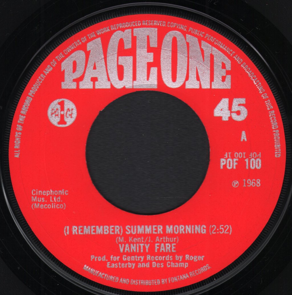 Vanity Fare - I Remember Summer Morning - 7 Inch