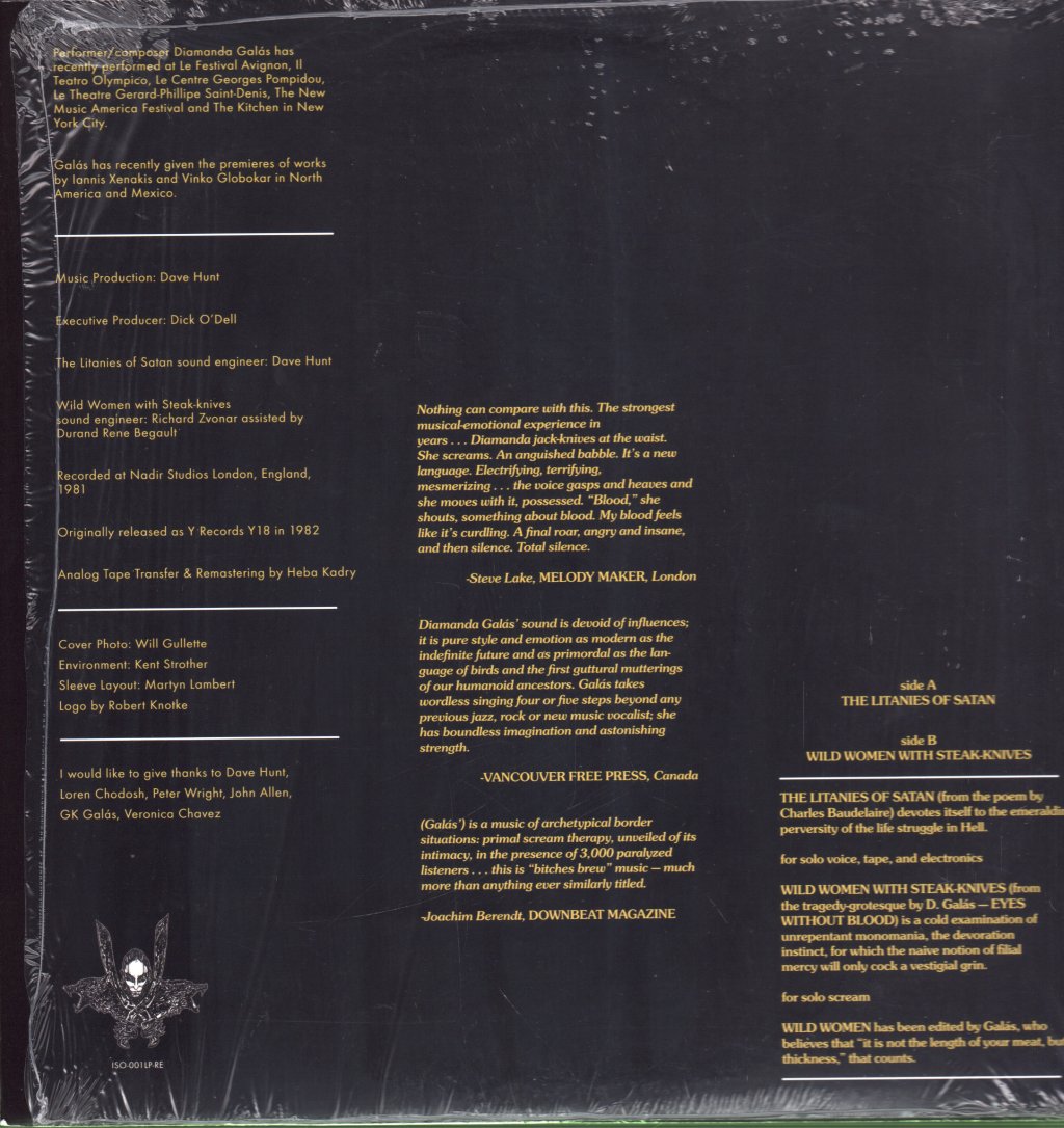 Diamanda Galas - Litanies Of Satan - 12 Inch