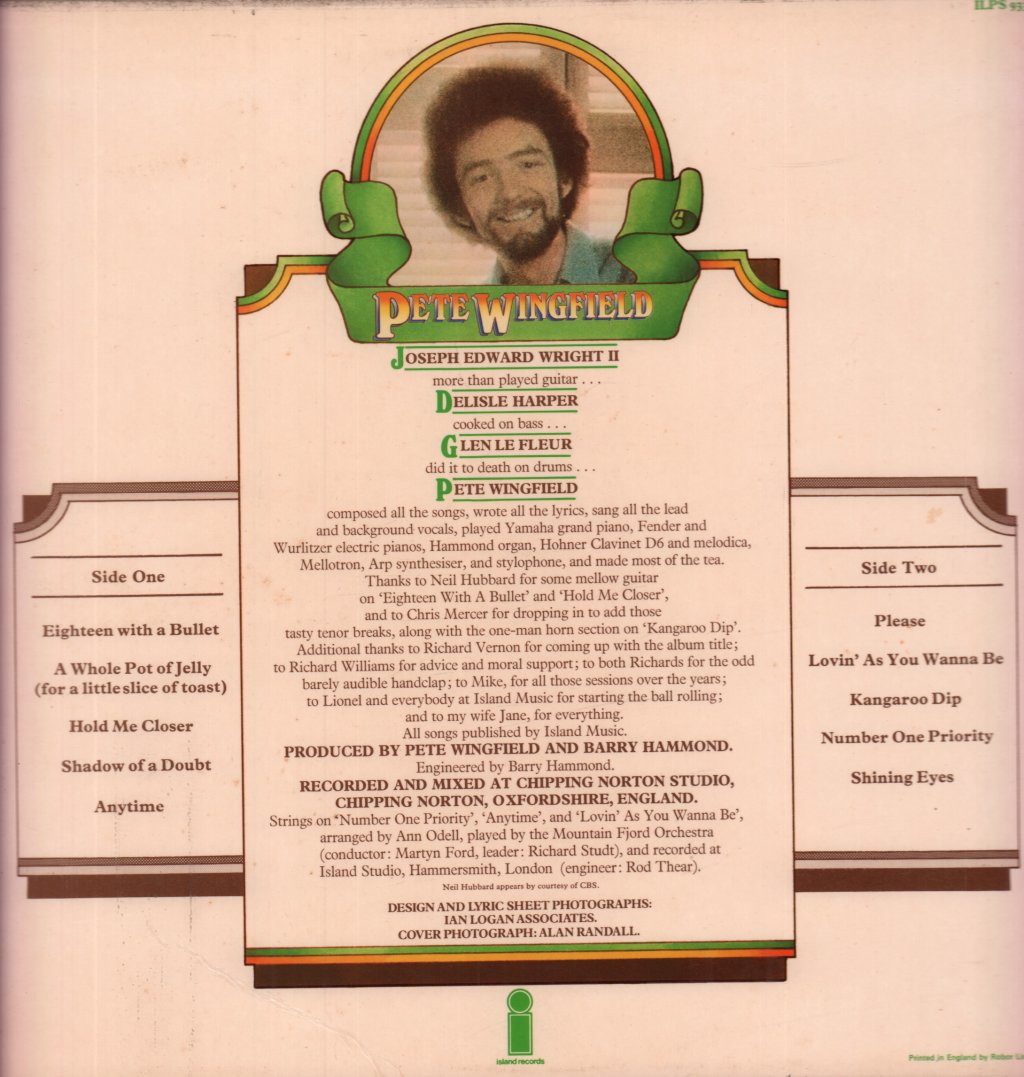 Pete Wingfield - Breakfast Special - Lp
