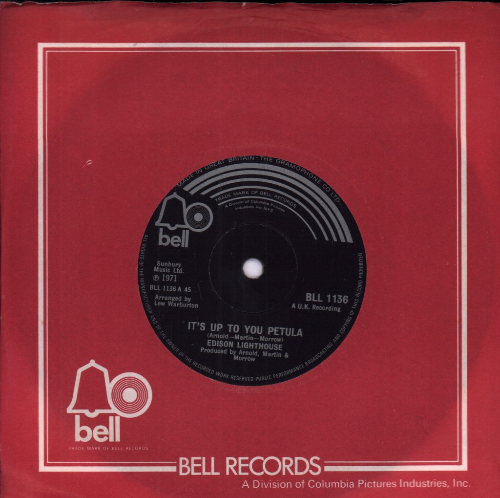 Edison Lighthouse - It's Up To You Petula - 7 Inch
