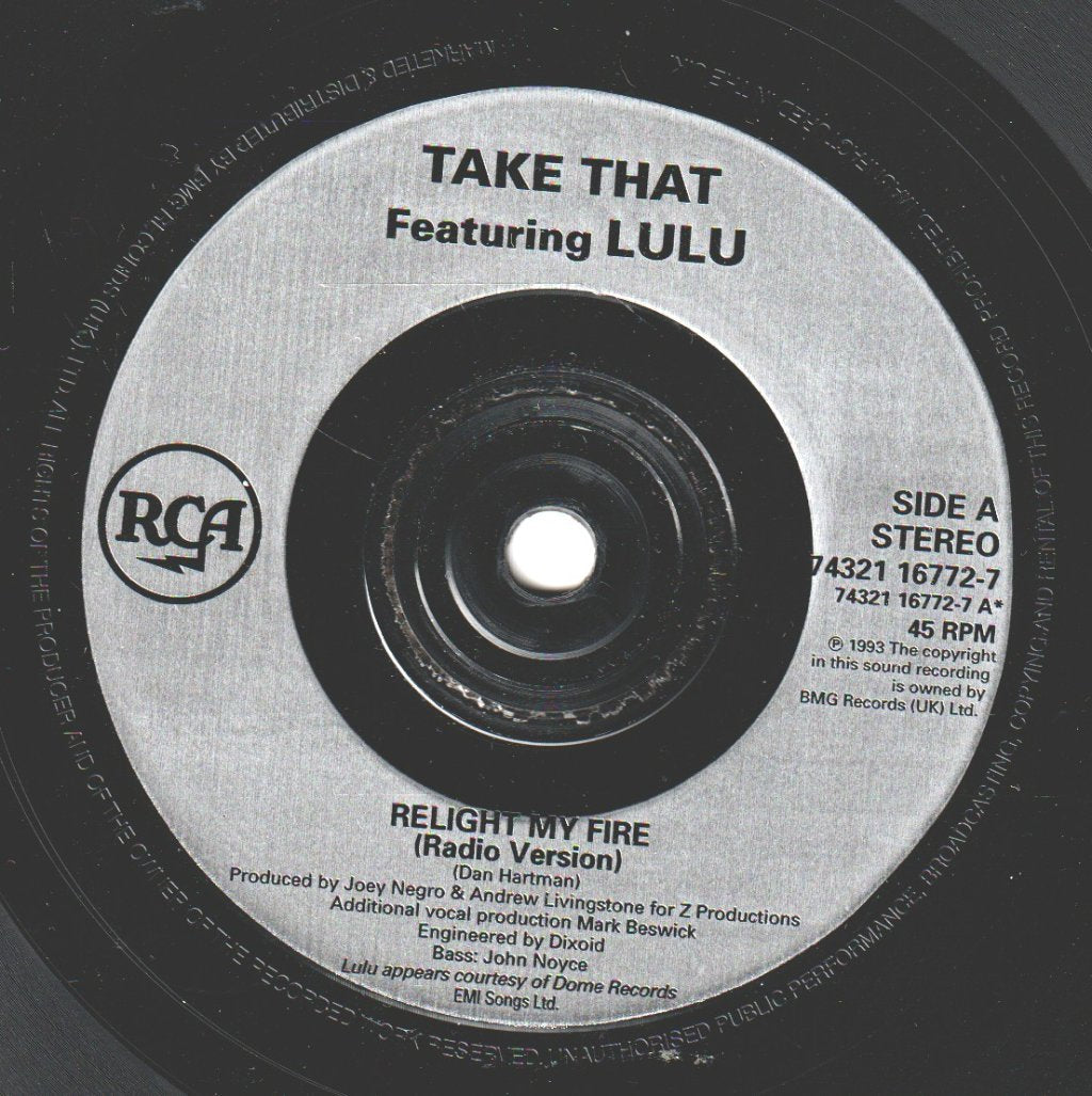 take that featuring lulu - Relight My Fire - 7 Inch