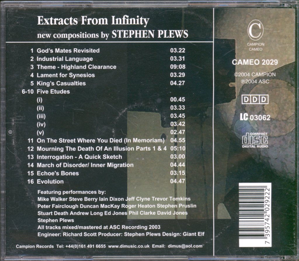 Steven Plews - Extracts From Infinity - Cd