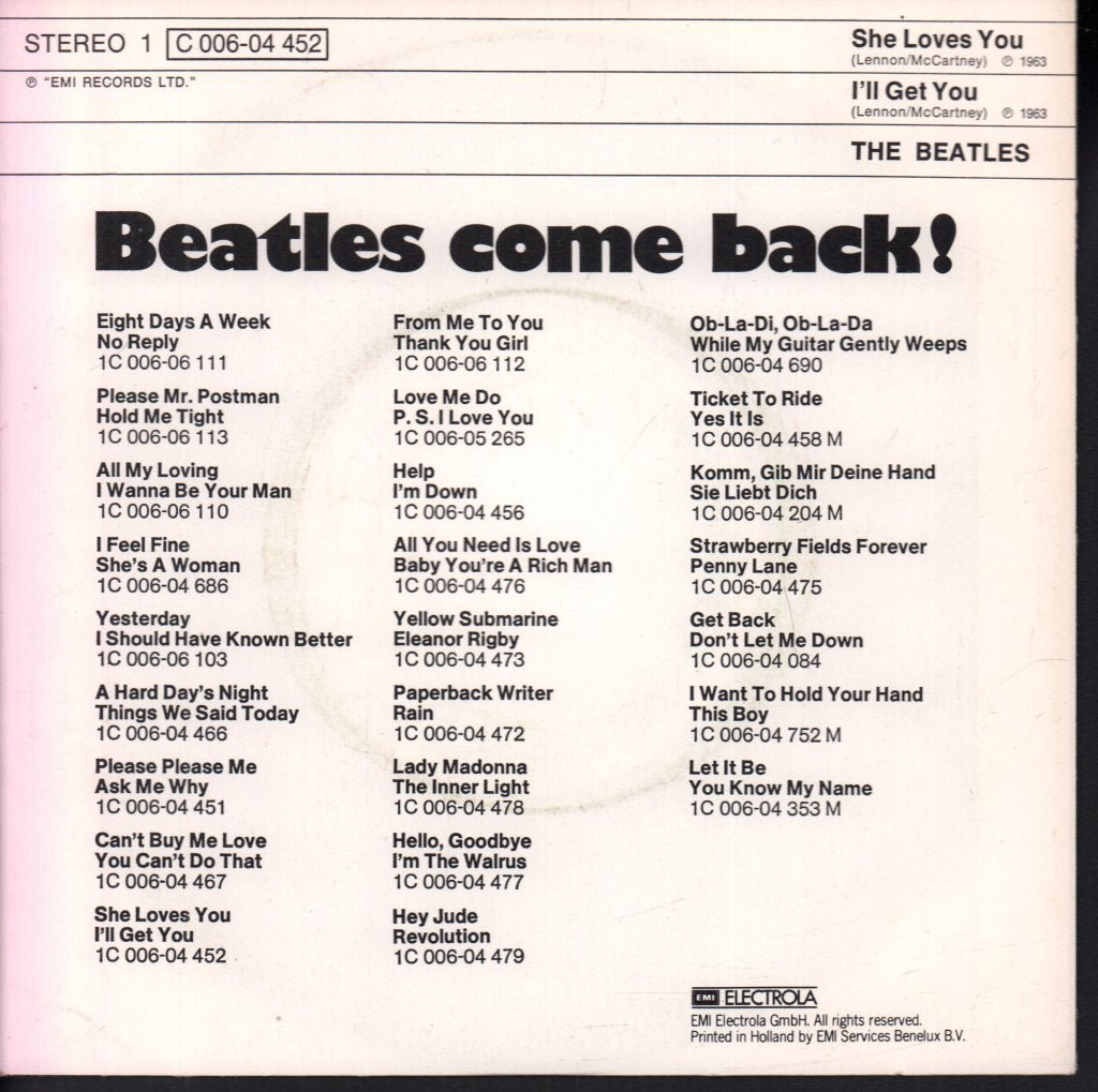 Beatles - She Loves You / I'll Get You - 7 Inch