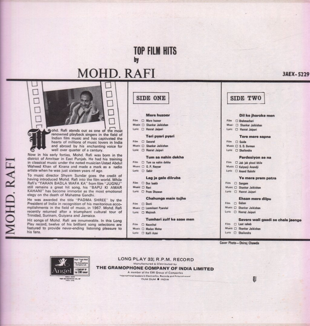 Mohammed Rafi - Top Film Hits By Mohd. Rafi - Lp
