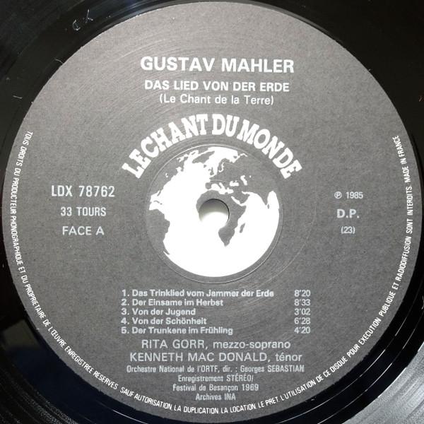 mahler / rita gorr - Das Lied Von Der Erde - Kindertotenlieder - Lieder Eines Fahrenden Gesellen - Double Lp