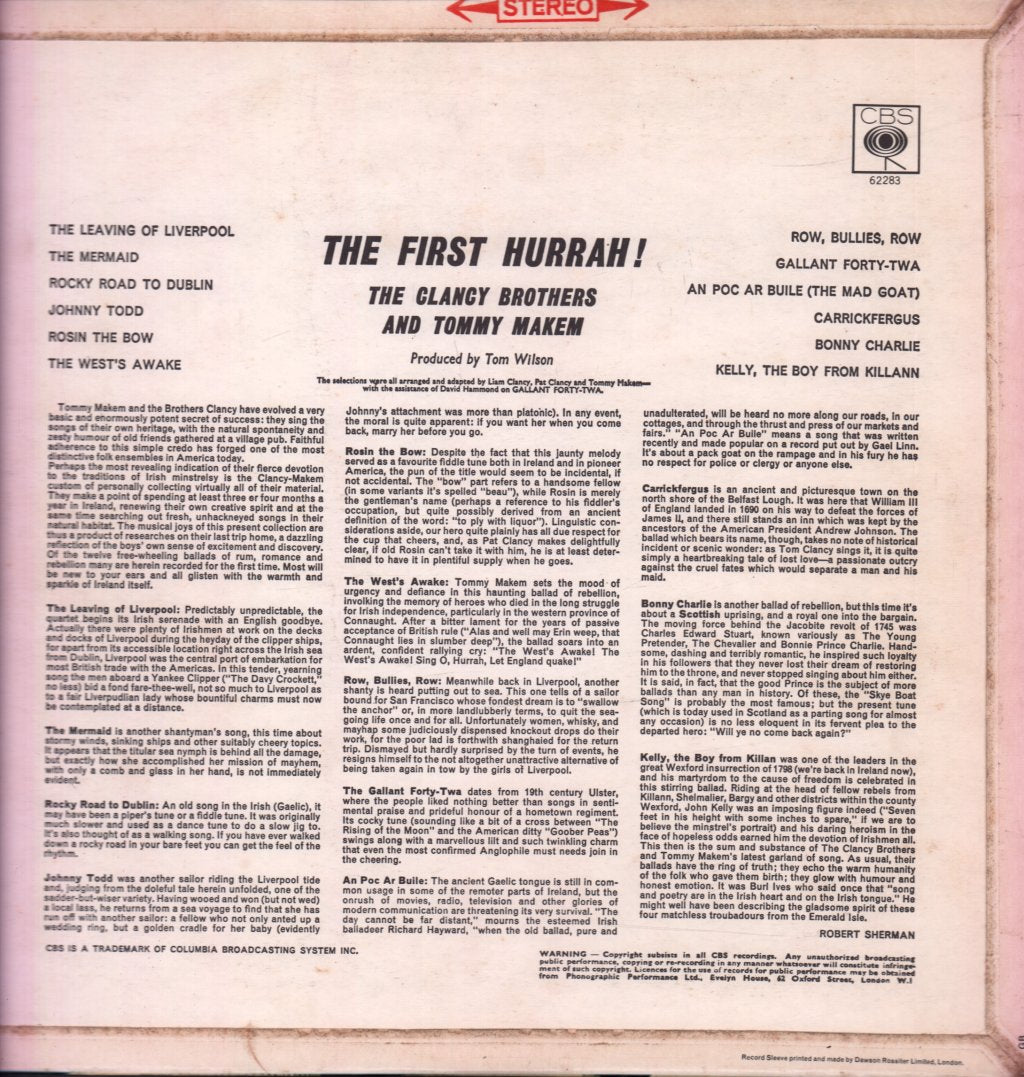 Clancy Brothers And Tommy Makem - First Hurrah - Lp