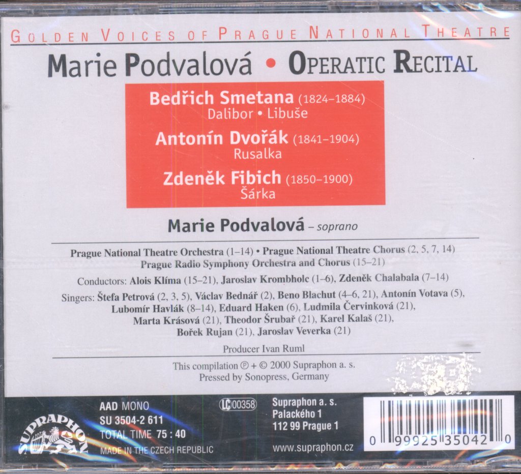Marie Podvalová - Operatic Recital - Cd