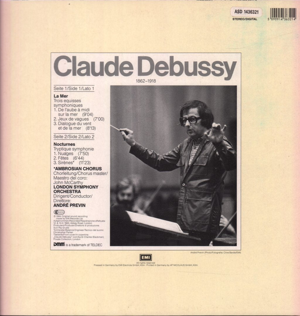 Andre Previn / London Symphony Orchestra - Debussy - La Mer / Three Nocturnes - Lp