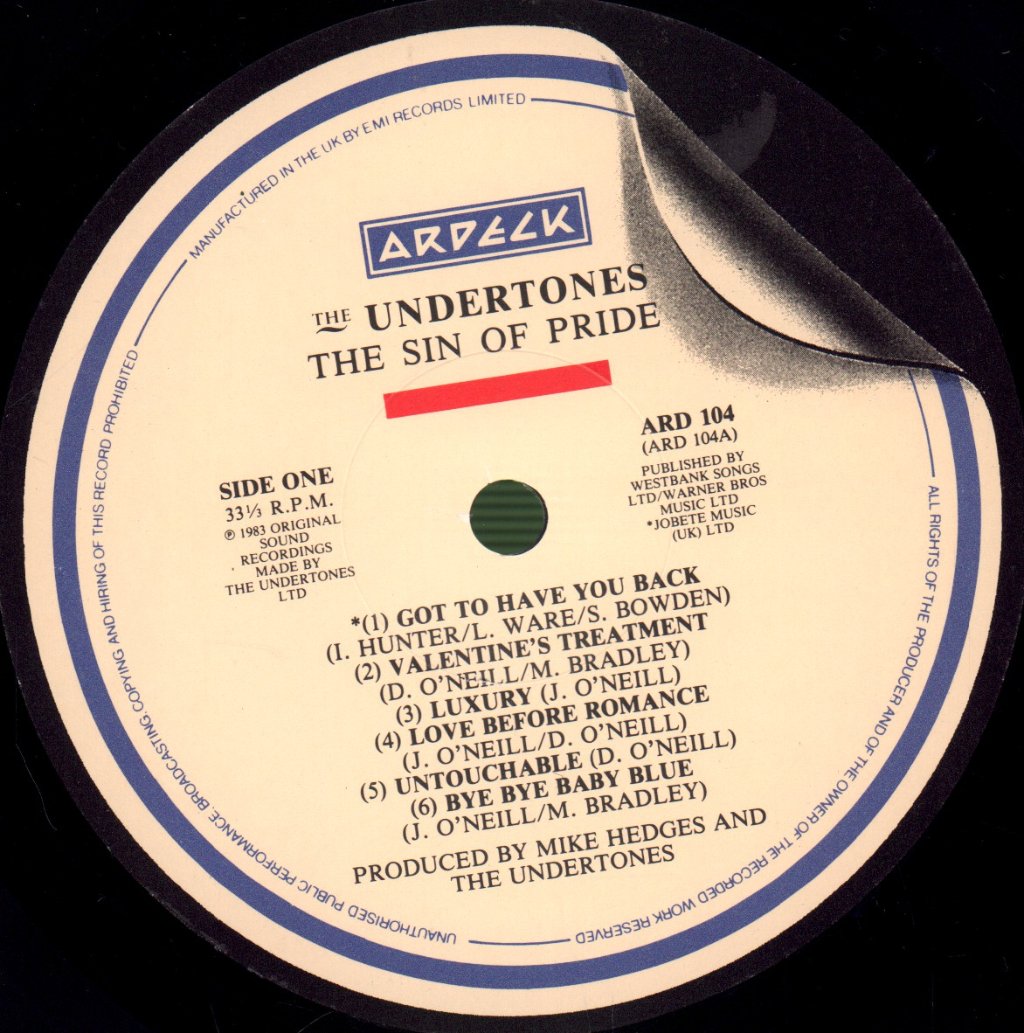 Undertones - Sin Of Pride - Lp
