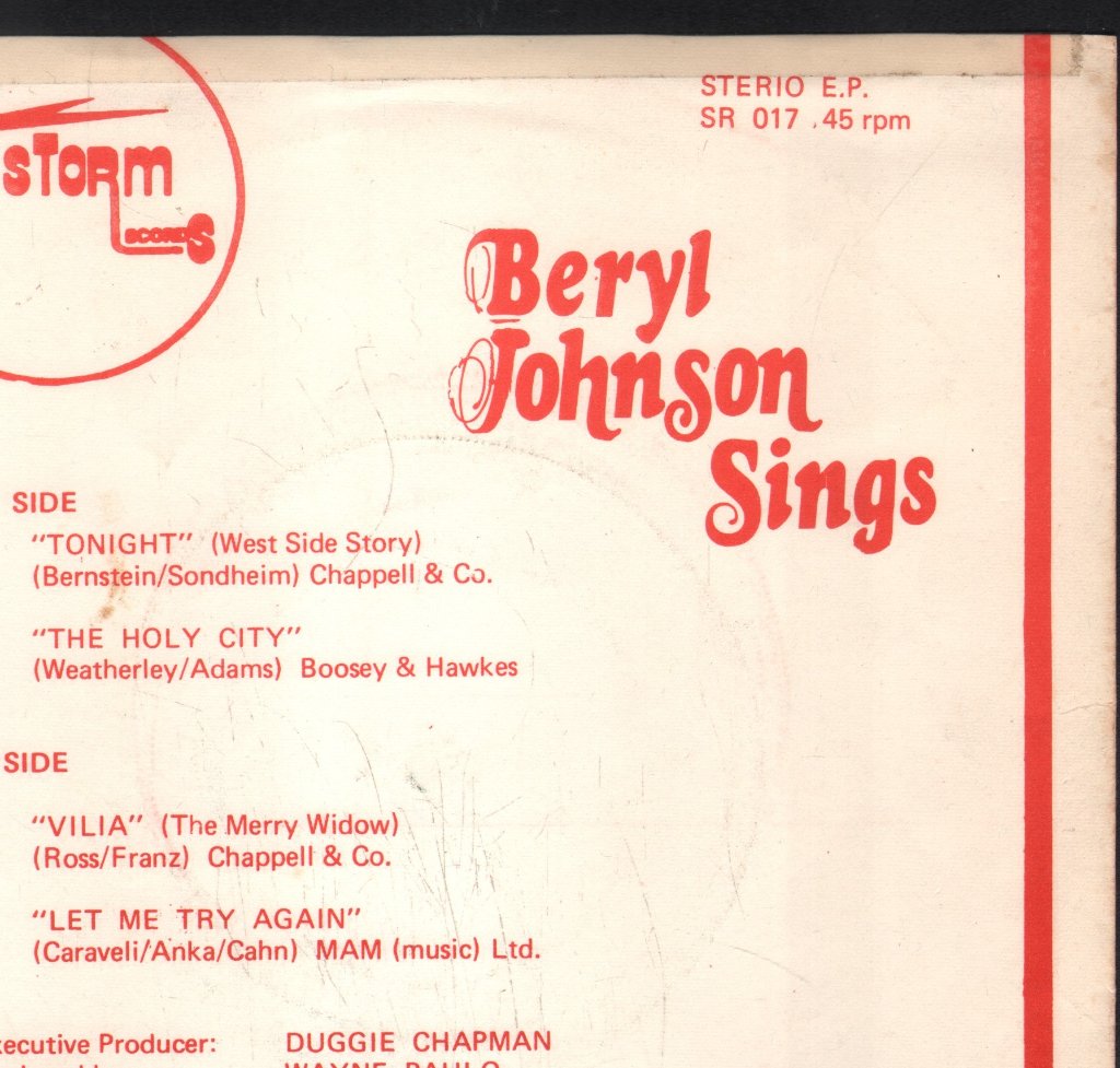 Beryl Johnson - Beryl Johnson Sings - 7 Inch