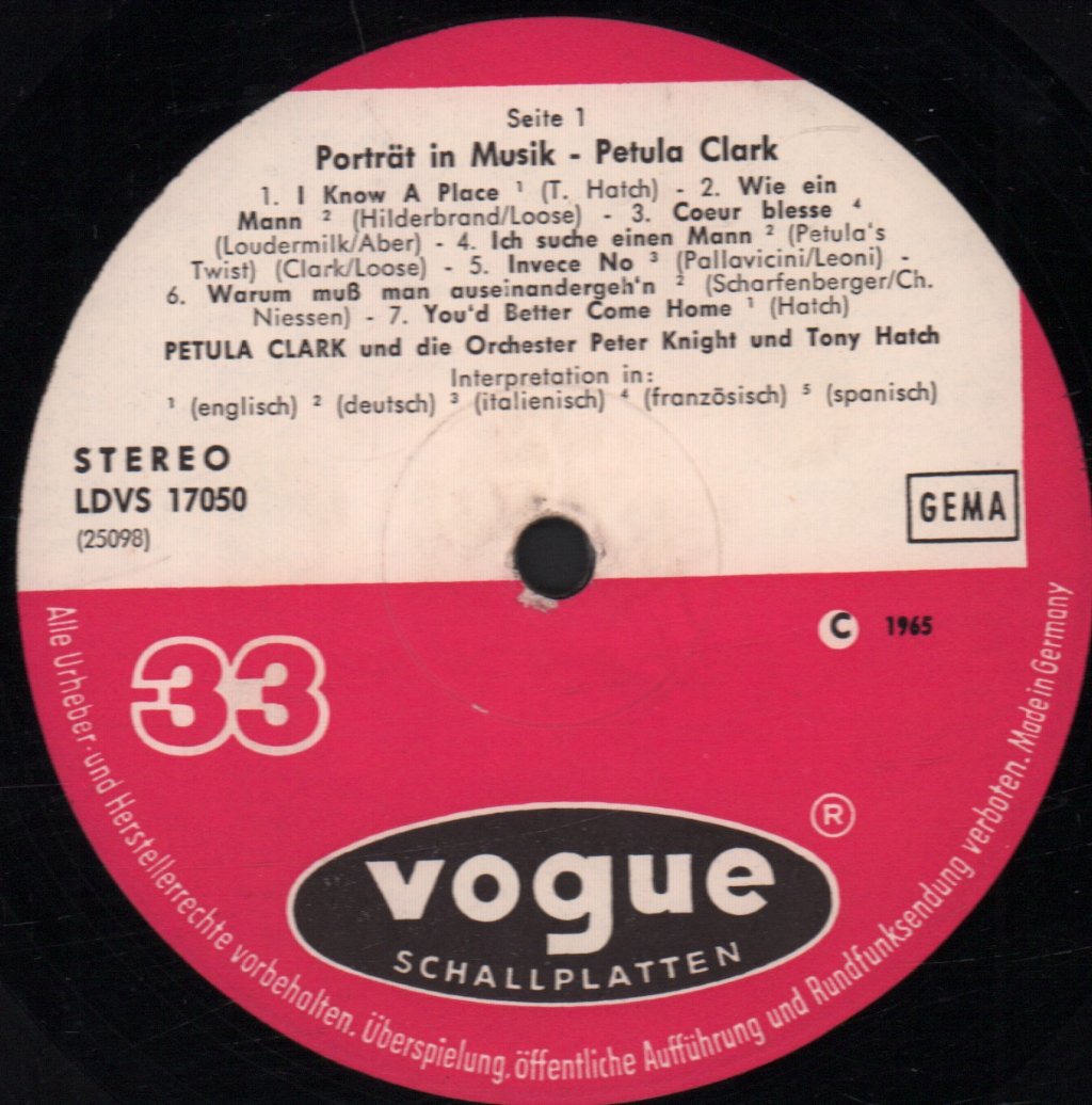 Petula Clark - Portrait In Musik - Lp