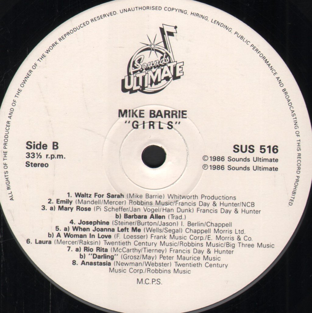 Mike Barrie - Girls - Lp
