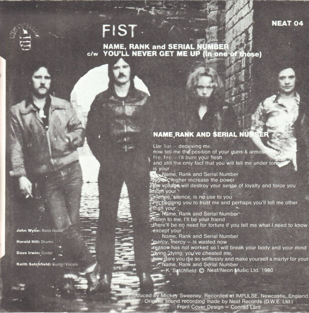 Fist (Uk Nwobhm Group) - Name Rank And Serial Number - 7 Inch