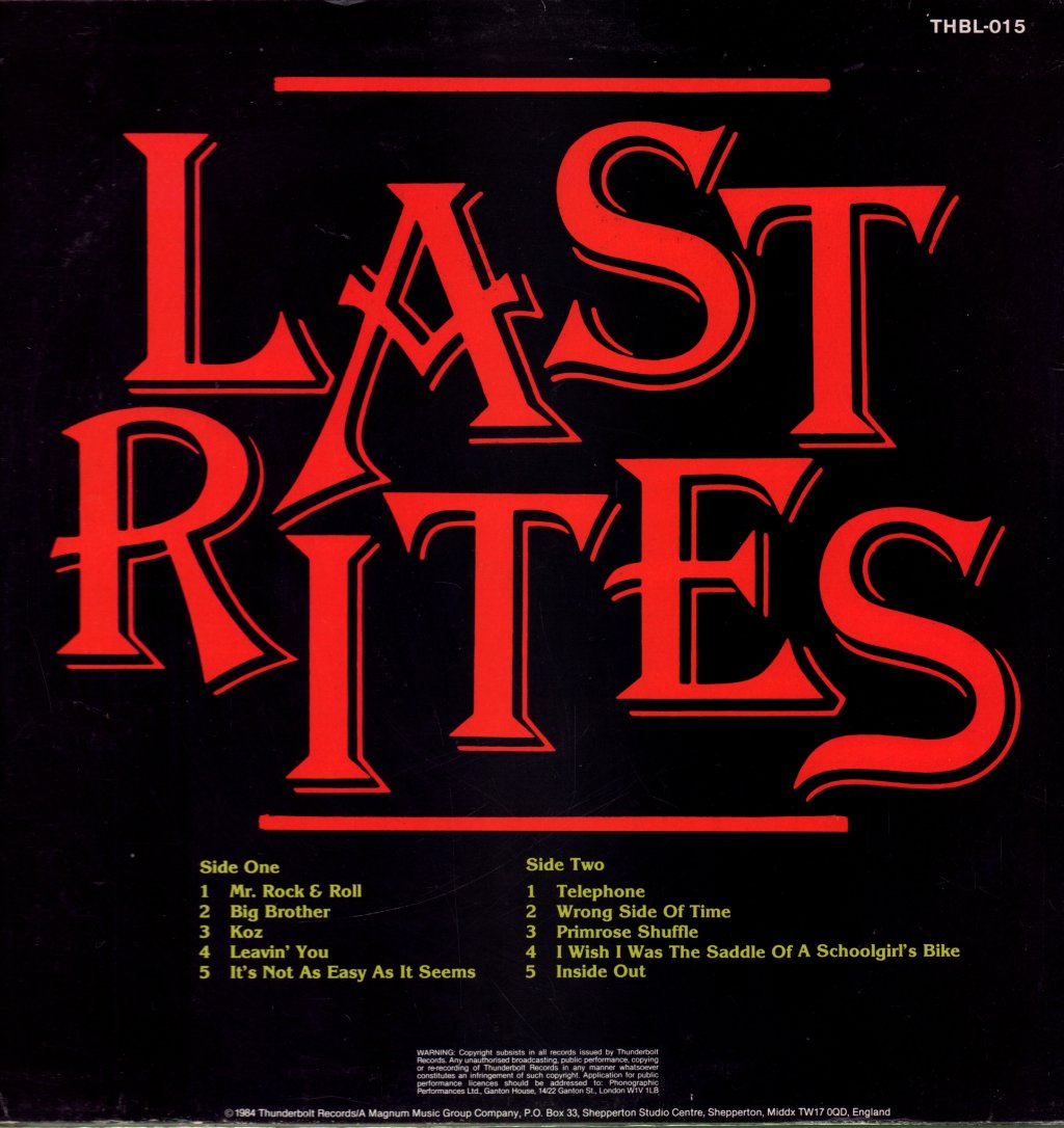 Samson (Nwobhm/Metal Group) - Last Rites - Lp