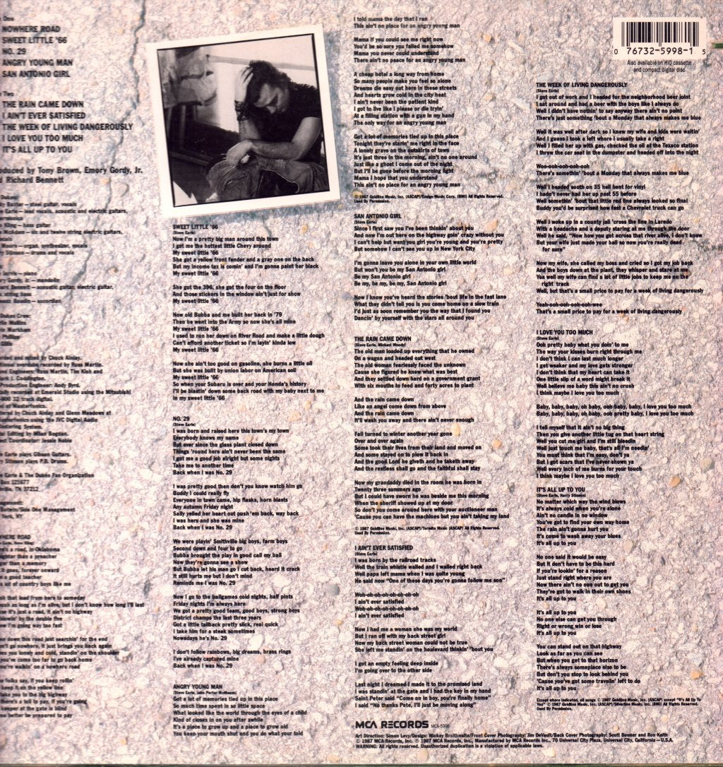 Steve Earle And The Dukes - Exit O - Lp