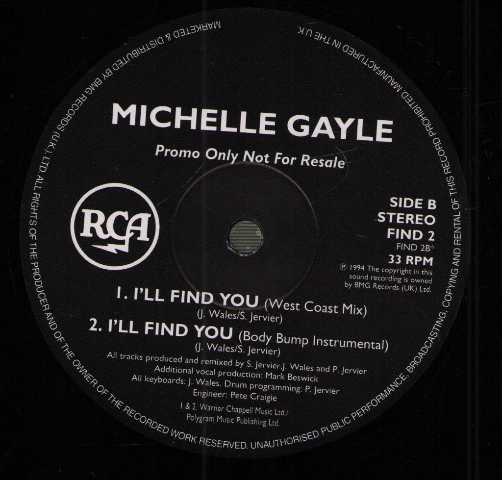 Michelle Gayle - I'll Find You - 12 Inch