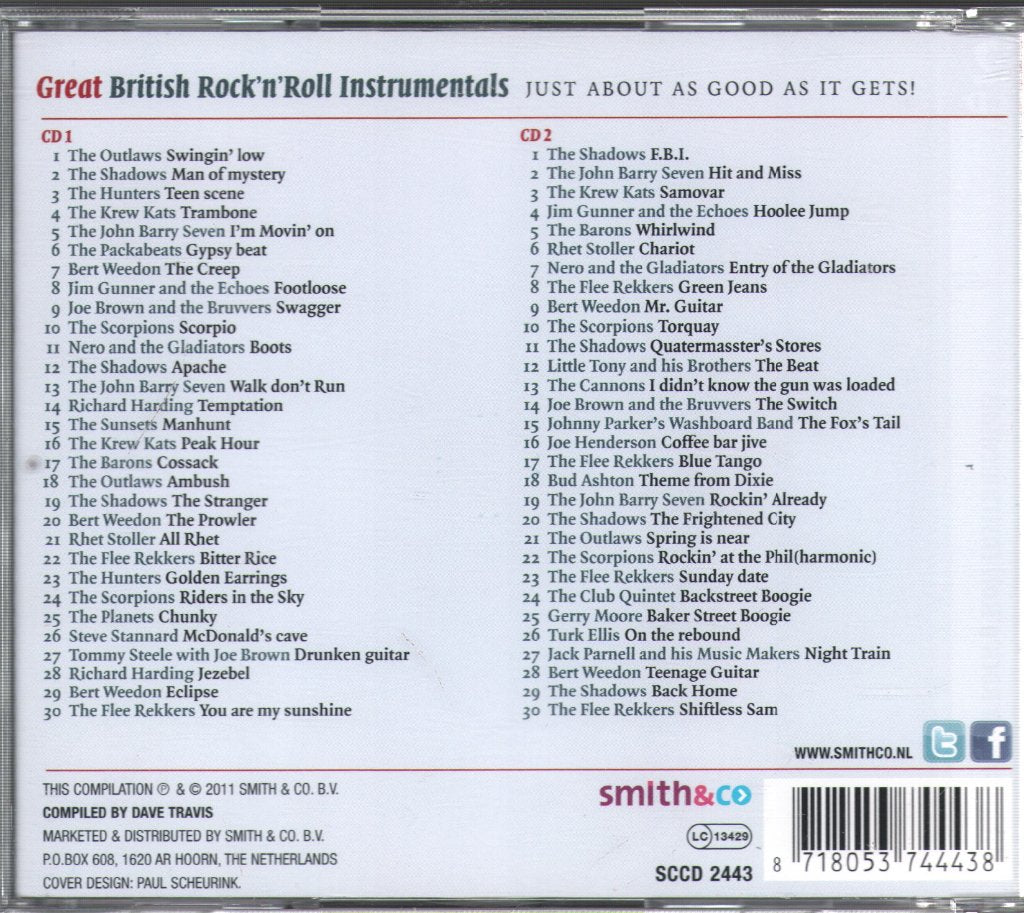 Various Artists - Great British Rock 'n' Roll Instrumentals - Vol.2 - The Original Rock 'n' Roll Recordings 1952-1961 - Double Cd