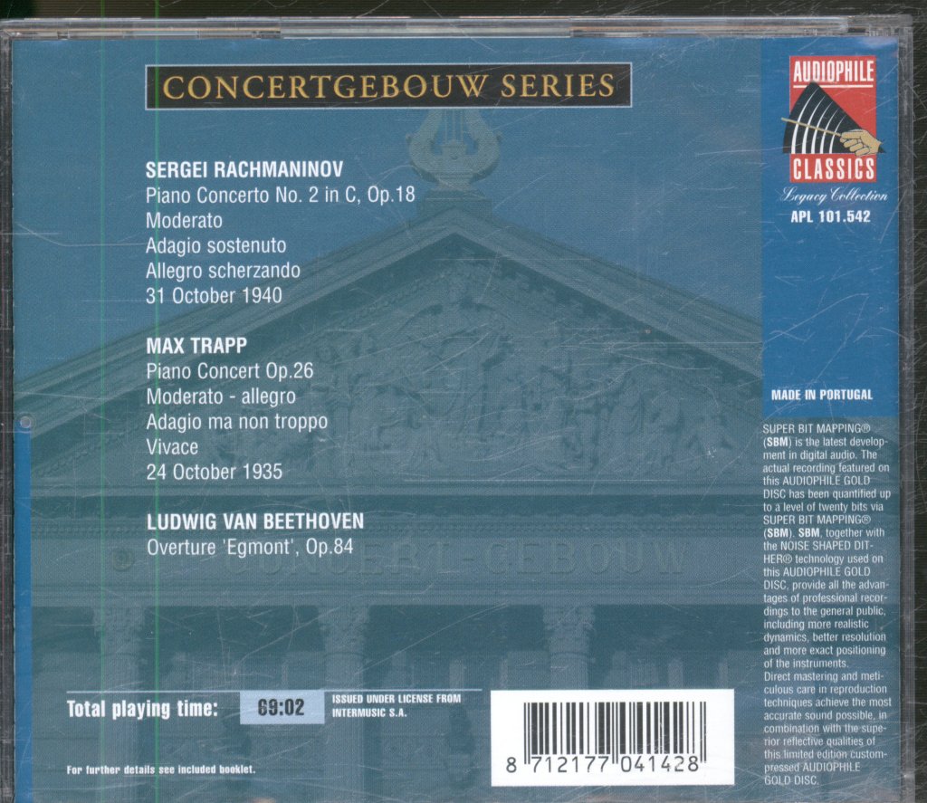 Concertgebouworkest, Willem Mengelberg - Rachmaninov / Trapp / Beethoven -Piano Concerto No. 2 / Piano Concert - Cd